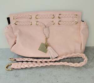 New Miche Hilton Luxe Classic Shell Pink Braided Handbag Purse Cover Strap Vegan